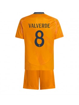 Billige Real Madrid Federico Valverde #8 Bortedraktsett Barn 2024-25 Kortermet (+ Korte bukser)